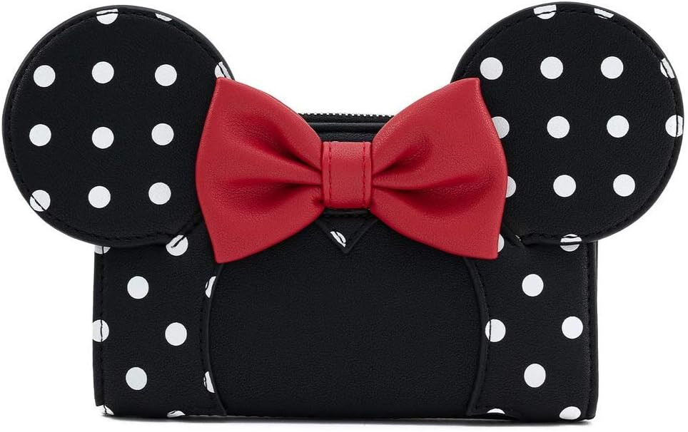 Minnie Mouse Black and White Polka Dot Bow Wallet