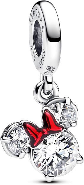 Minnie Mouse Sparkling Red Bow Dangle Charm