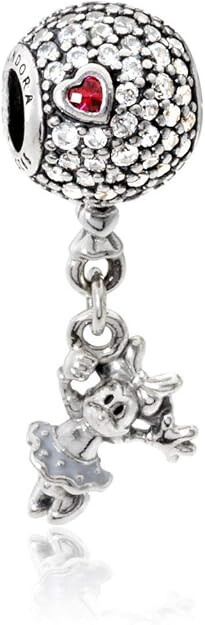Minnie Mouse Pave Heart Dangle Charm