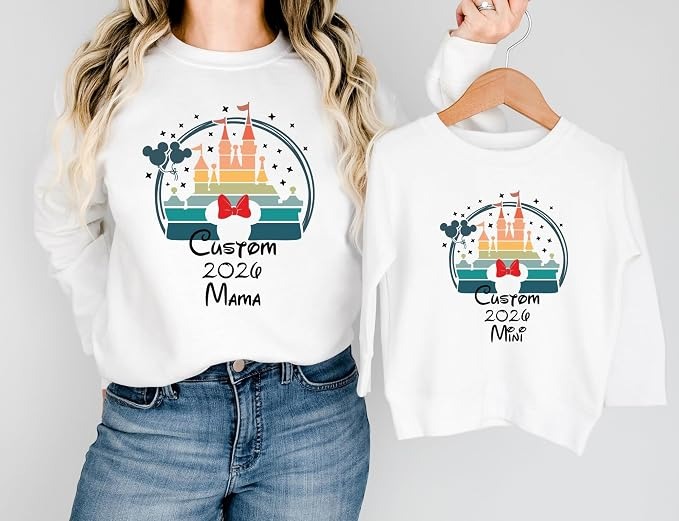 Custom 2026 Mama and Mini Matching Sweatshirt Set