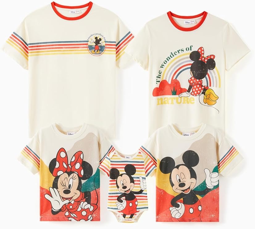 Disney Mickey and Minnie Retro Striped Family Tee Set
