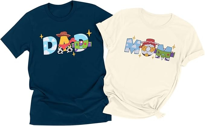 Dad and Mom Toy Story Cowboy and Buzz Tee Set