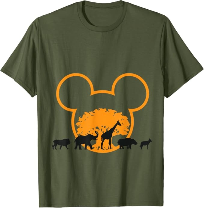 Men's Mickey Safari Animal Kingdom Tee Olive