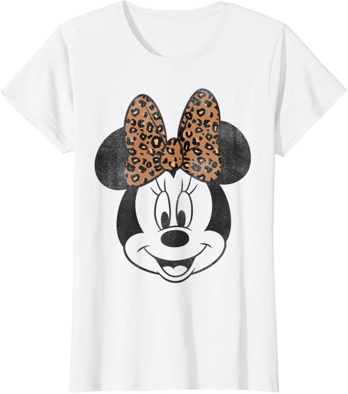 Minnie Mouse Leopard Bow Face Tee