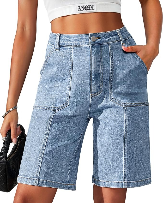 Women's Denim Bermuda Shorts Light Blue