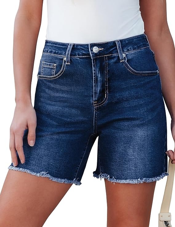 Women's Denim Bermuda Shorts Dark Blue