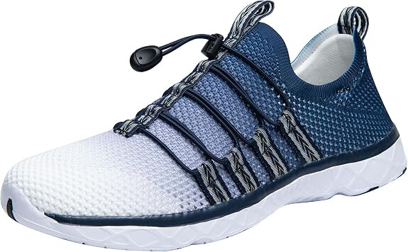 Quick-Dry Water Shoes, Navy and White