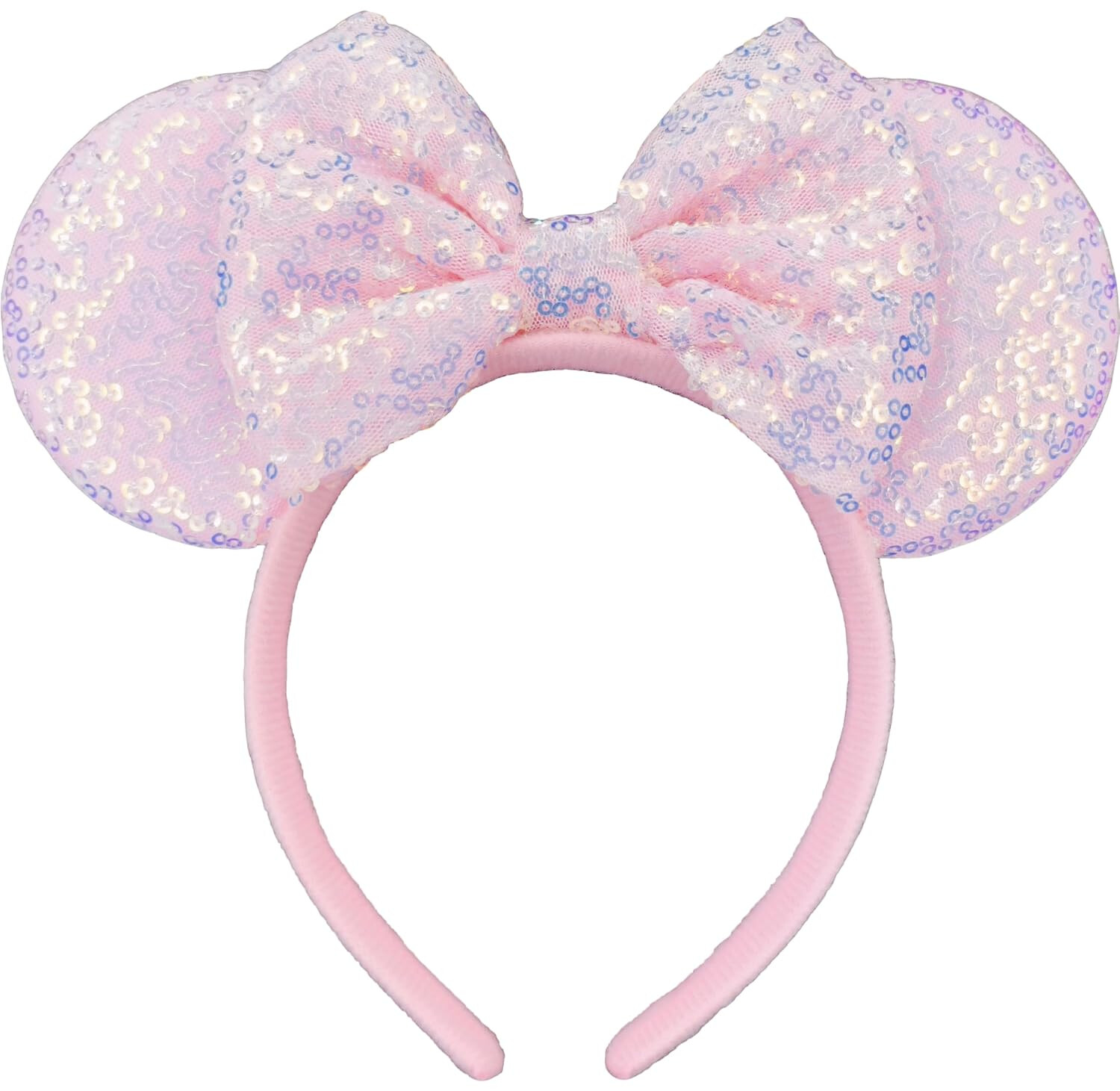 Pink Sequin Bow Ears Headband