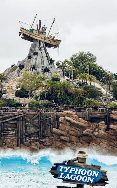 Miss Tilly sits atop Mount Mayday at Disney's Typhoon Lagoon water park at Walt Disney World.