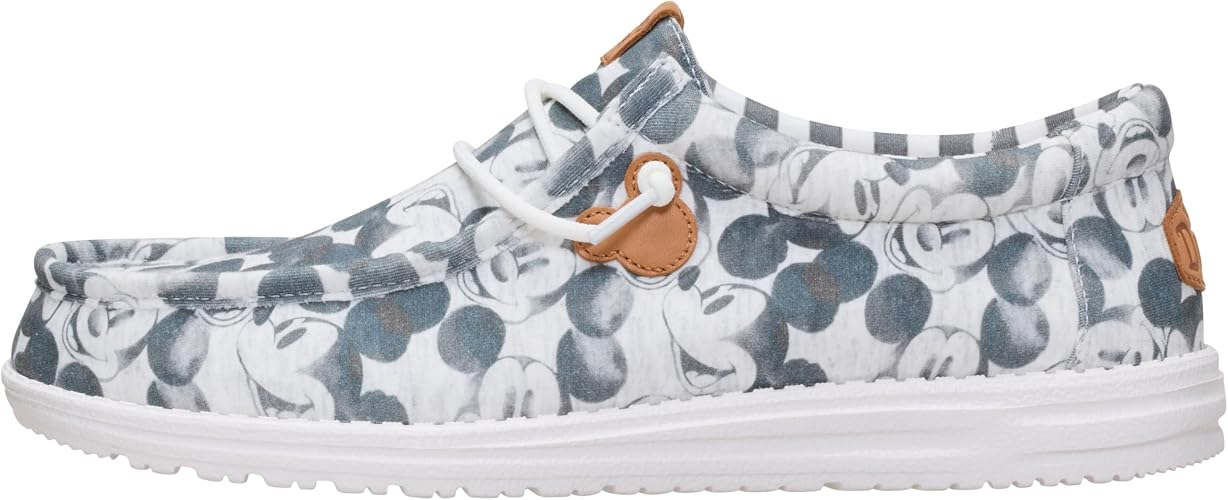 Disney with the iconic Mickey Mouse grey multi print pull on loafer