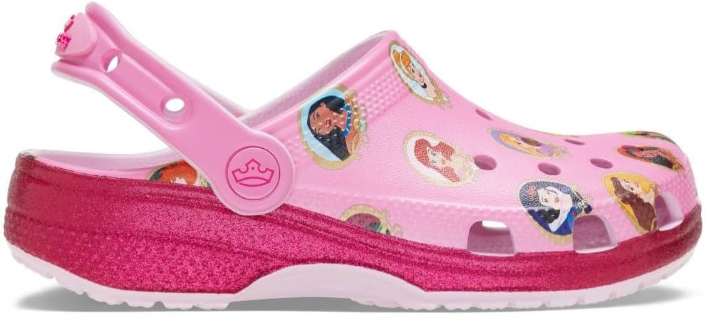 pink slip-on clog with Disney Princesses
