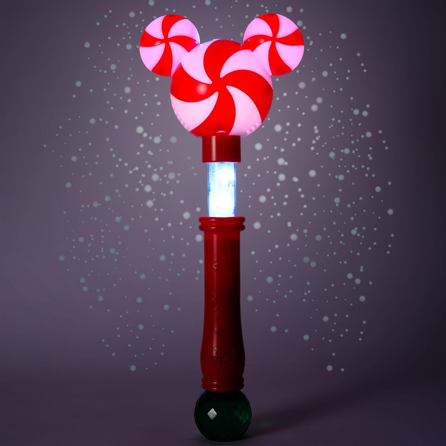 Mickey Mouse Icon Peppermint Swirl Holiday Scented Light-Up Bubble Wand