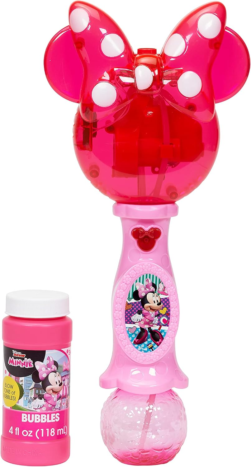 pink minnie mouse bubble light up wand with bubbles