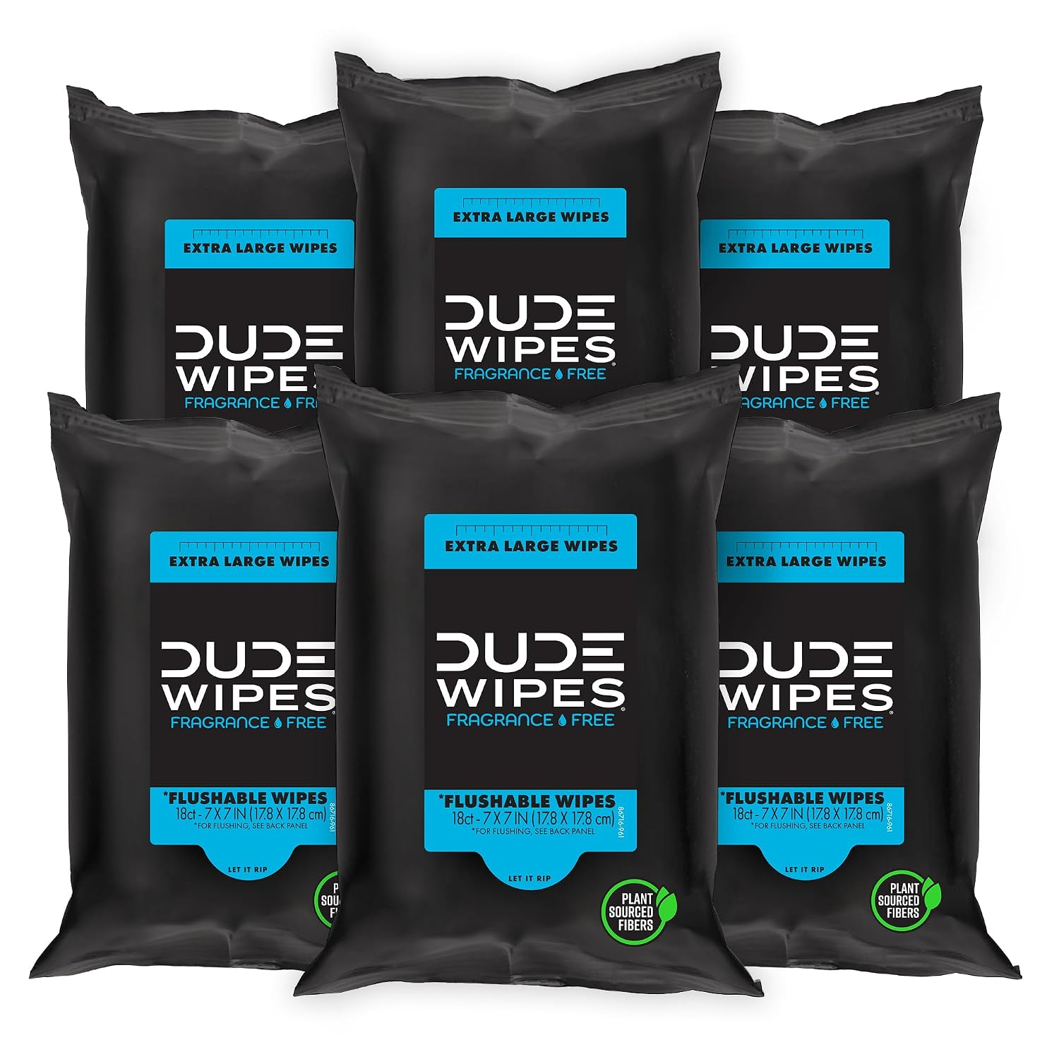 Unscented Adult Flushable Travel Wipes, Camping, 108 Count | 6 travel packs