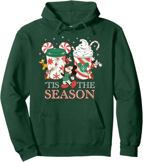 Disney Mickey & Friends "'Tis the Season" Christmas Coffee Pullover Hoodie