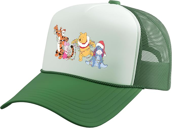Disney Winnie The Pooh & Friends Christmas Lights Holiday Trucker Hat