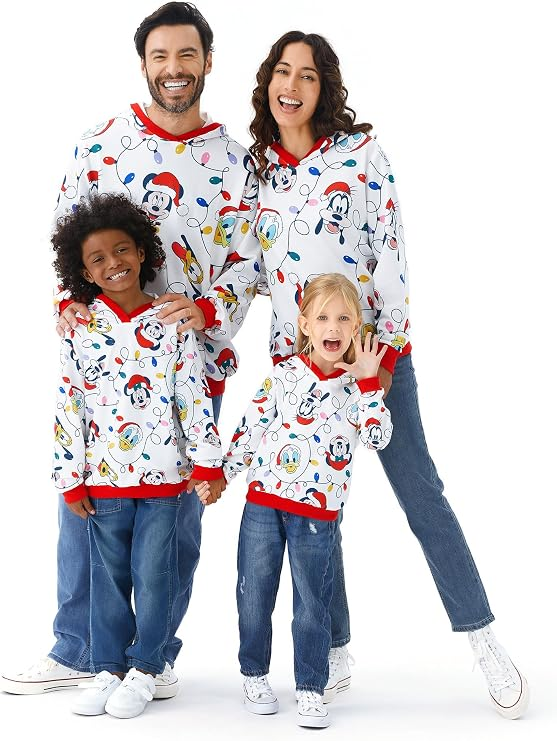 Disney Family Matching Christmas Hooded Sweatshirt- Mickey and Friends