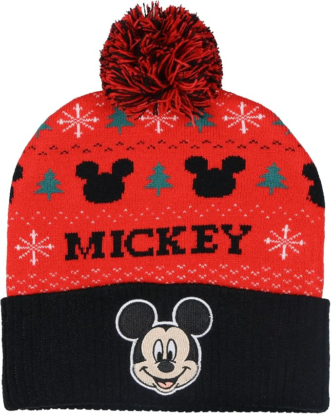 holiday, snowflake red Disney Mickey Mouse Beanie