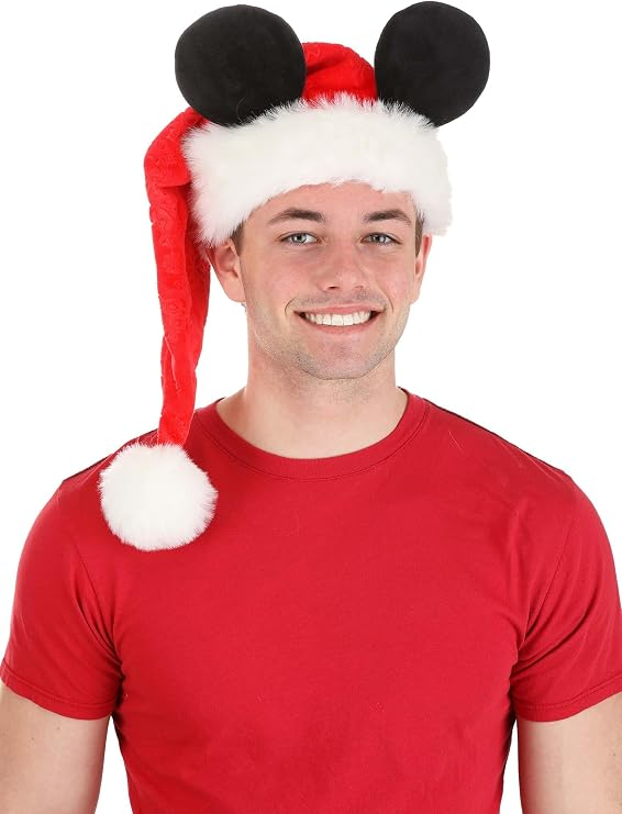Red with white band Disney Mickey Mouse Santa Hat