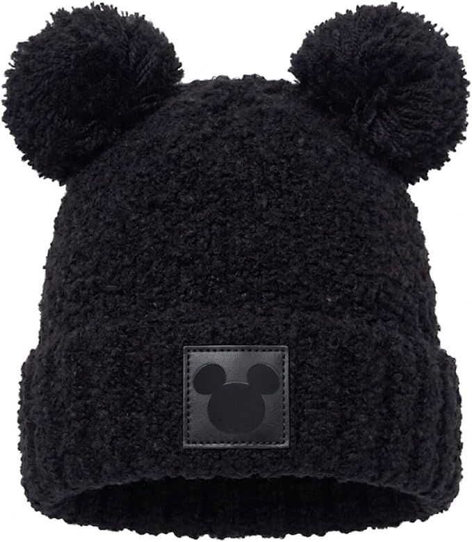 Black Disney Women Mickey Minnie Knit Beanie Hat
