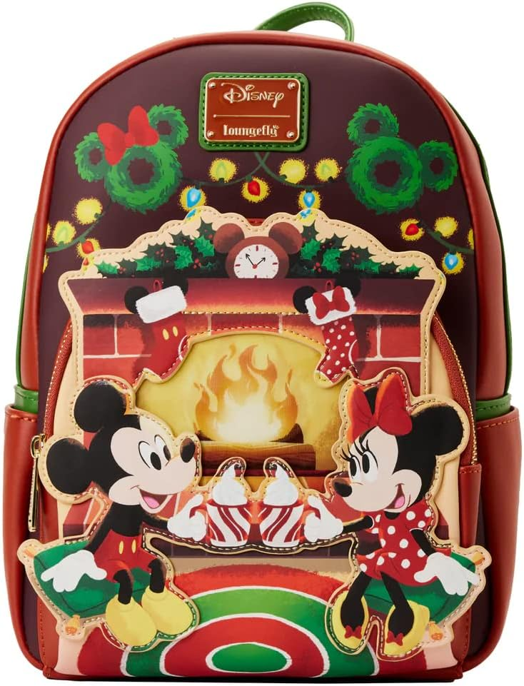 Loungefly Disney Mickey & Minnie Mouse Hot Cocoa fireplace backpack