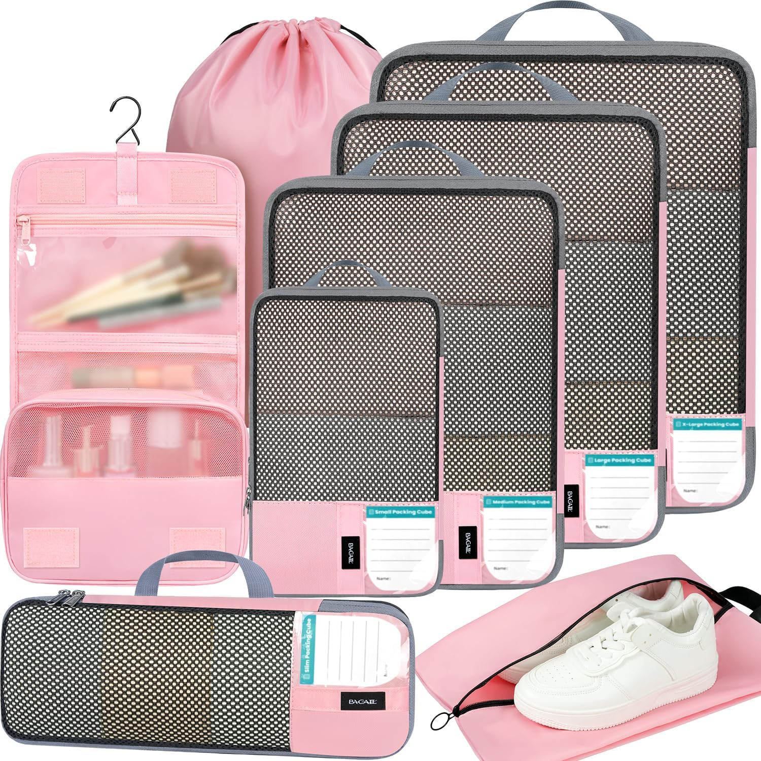 4/6 Set/8 Set Compression Packing Cubes Travel Accessories Expandable Packing Organizers